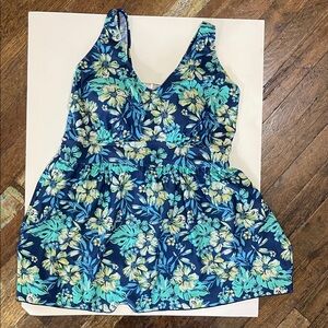 BLAIR One Piece Navy Floral Swimdress Swimsuit, 14